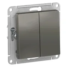 Переключатель одноклавишный Schneider Electric Atlas Design перекрестный, сталь ATN000971