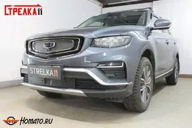 Зимняя защита радиатора Geely Atlas Pro 2021+ | на стяжках